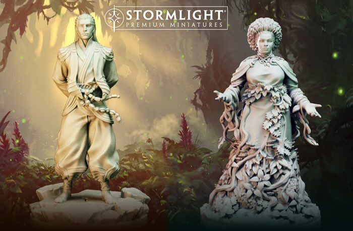 Cosmere16Pod's tweet photo. ¡Brutales nuevas miniaturas! Kelsier, Vin, Honor, Cultivación y un Tronador. Todas estas nuevas minis y muchas más se podrán conseguir en el Kickstarter de War for Roshar que se lanzará el 13 de octubre https://t.co/uhMfDFhiDx