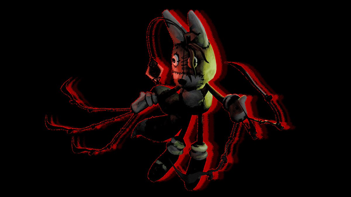 spider__exe's tweet photo. I just got stabbed 5 times heres a model of tails doll i finished yesterday to test out the newest blender version because ive always used 3.6 https://t.co/PlwvKLGexH