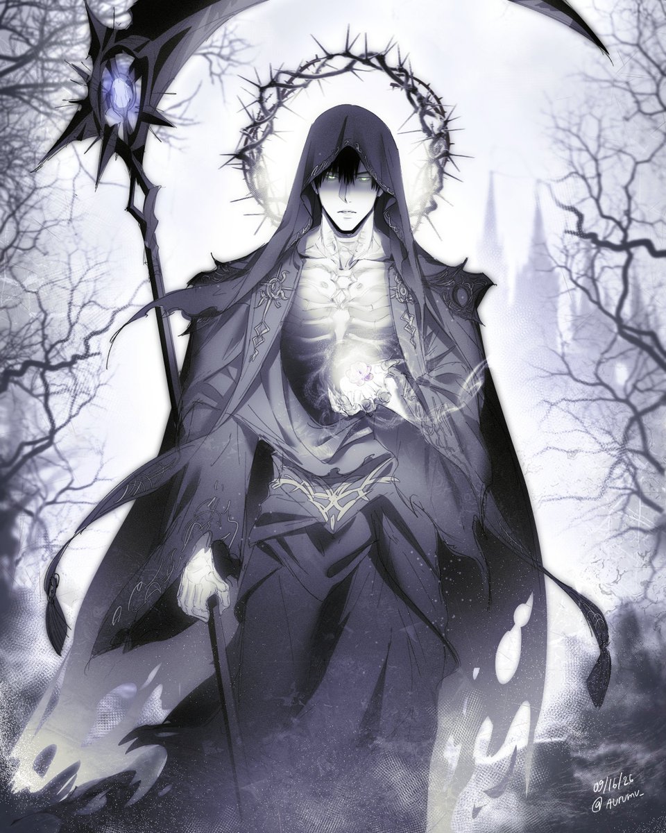 Aurumu_'s tweet photo. The grim reaper Zayne trend has been around for a while, but lately the idea kept popping into my head after reread the anecdotes and world underneath. I took inspo from dawnbreaker &amp; foreseer, and I’m so in love with how it turned out. It has a gothic melancholic vibe🖤
#Zayne https://t.co/VNOLz7HPGG