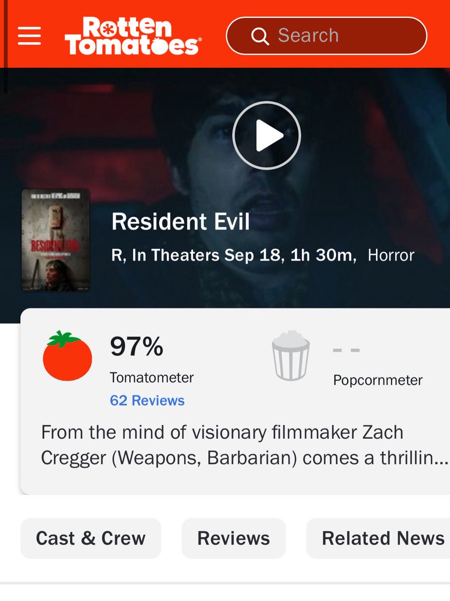 REBHFun's tweet photo. رسميًا 

حصل فيلم Resident Evil على تقييم 97 ليصبح أعلى فيلم مقتبس من لعبة فيديو تقييمًا في التاريخ

ناوين تتابعون الفيلم؟ https://t.co/sImq4ClxsJ