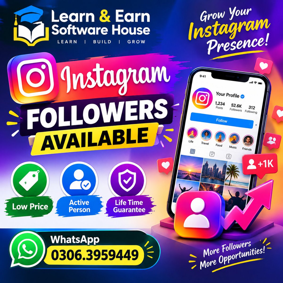 sayedFayyazHus3's tweet photo. 📸 Grow Your Instagram Presence! 🚀

Instagram Followers available at low prices with active profiles and lifetime guarantee. 💯
📲 WhatsApp: 0306.3959449
#InstagramFollowers #InstagramGrowth #InstagramMarketing #SocialMediaServices #DigitalMarketing #LearnAndEarn #SoftwareHouse https://t.co/PFbJtGomOj