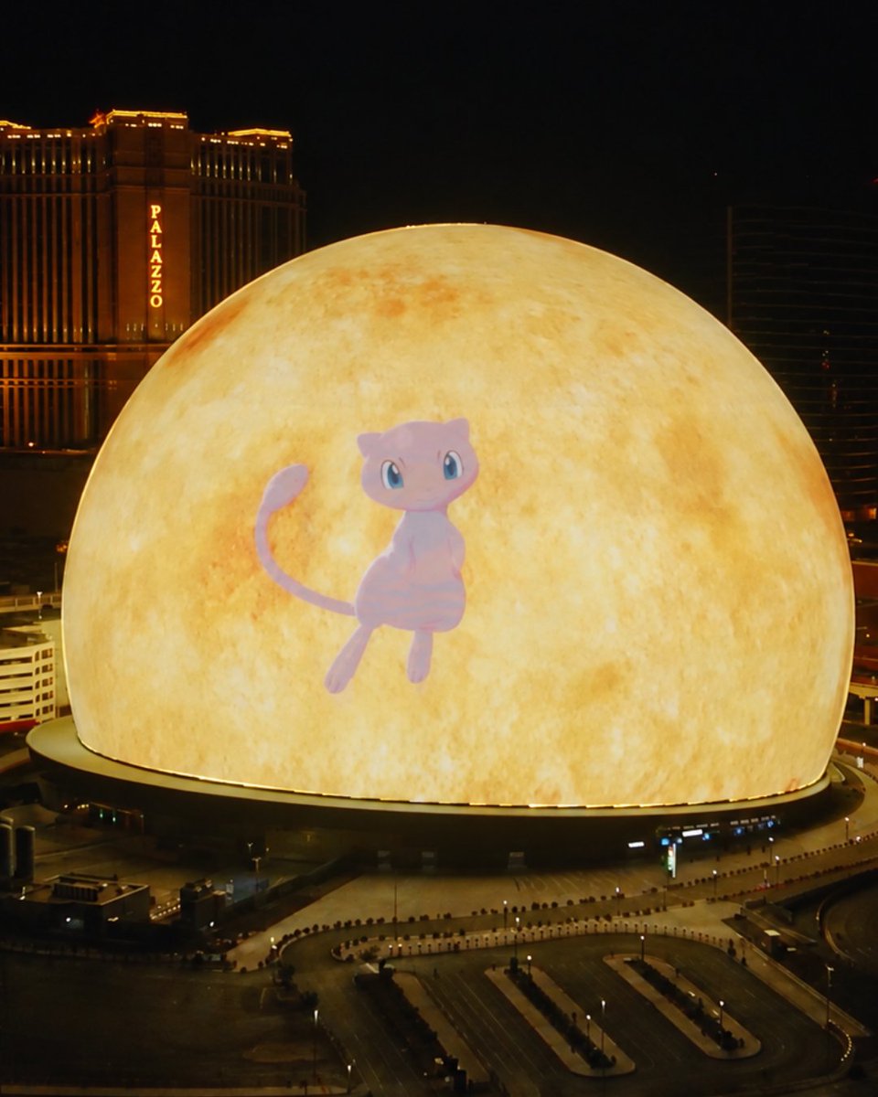 Collect's tweet photo. The Las Vegas Sphere turned into a Poké Ball for Pokémon's 30th Anniversary 👀 https://t.co/LOCjfUIzP4
