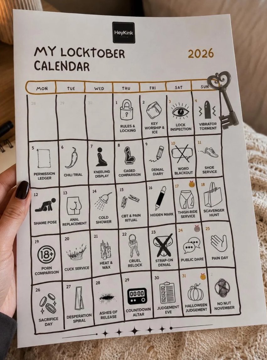 MistressOlala's tweet photo. How gorgeous does this locktober calendar sound?😍

A humiliating task everyday of the month whilst locked away in chastity?👀

Findom paypig https://t.co/07D71DAR0Z