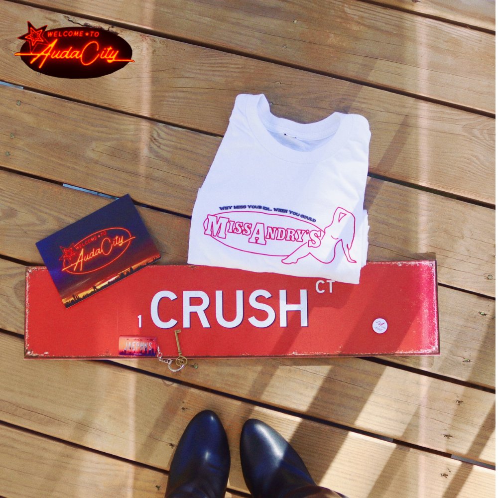 VisitAudaCity's tweet photo. 1. Welcome to 🅰️uda City! First to visit the city is the always punctual @jaephensmedia, who stopped by some local businesses on Crush Court for some exclusive merch! https://t.co/hcmFT2jAvs
