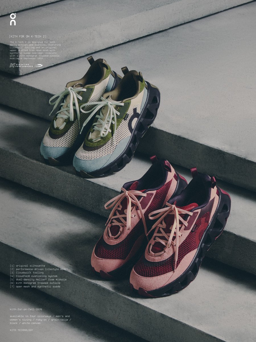 ComplexSneakers's tweet photo. Kith x On for Fall 2026 🔥👀

📸: @KITH https://t.co/JHDmEiJ9aE