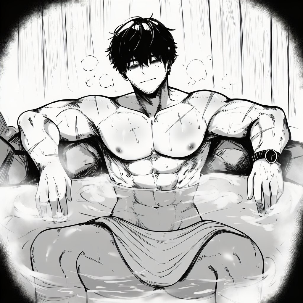 barr29955's tweet photo. Al fin un poco de tranquilidad, me agrada esto. . .

—El pelinegro de anda tomando un rato para relajarse en las aguas termales, en cualquier momento podría hasta dormirse ahí. https://t.co/MK7oxHF2IC