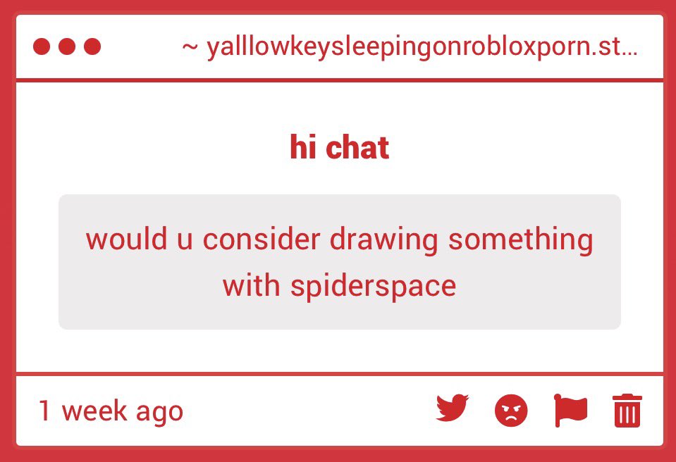 hellyeahfreak's tweet photo. - FUCKKK YESS oughh i love you freak4freak svkit

- I DID ACTUALLY,, sp!derspace riding you while youre trapped in his webs 🤤🤤 https://t.co/pBRKPYSMe2