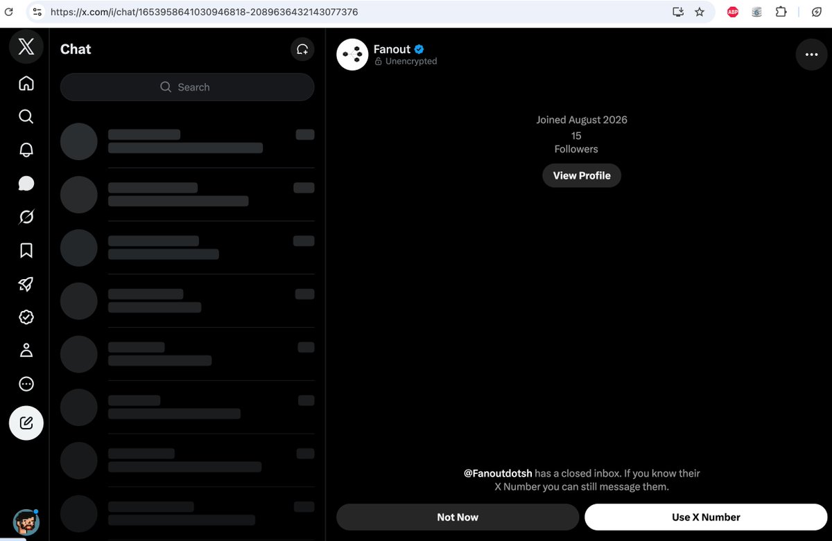 the100xEngineer's tweet photo. @Fanoutdotsh Unable to DM you too. Can you change your config? https://t.co/GwAzvs2c2c