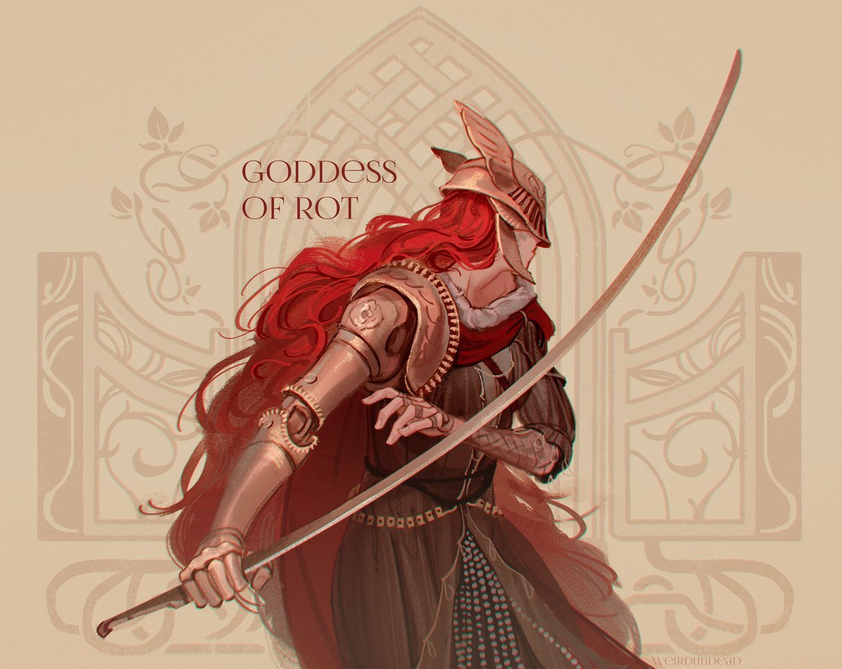 DailyMalenia's tweet photo. Malenia, Goddess of Rot 
Art by @WeirdUndead 
#ELDENRING https://t.co/Py2YDkpE07