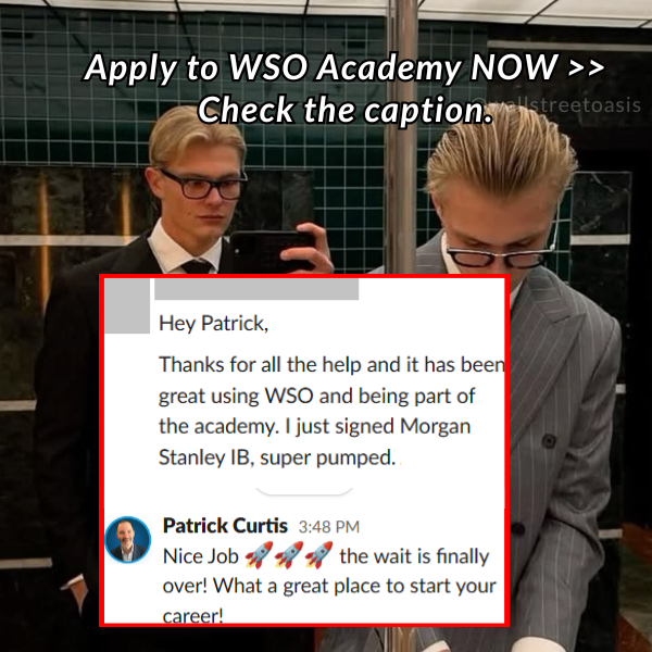 WallStreetOasis's tweet photo. Last year, thousands of students had the exact same plan:
“I’ll start preparing soon.”

Then recruiting accelerated.
Applications opened earlier.
Interviews came faster.
And suddenly they were trying to learn everything in 2 weeks.

😬 That’s how students miss opportunities they were fully capable of winning.

Not because they lacked intelligence.
Because they lacked direction, preparation, and repetition.

🔥 WSO Academy was built specifically for ambitious students who don’t want to leave recruiting to chance.
⏳ Every week you delay, someone else gets ahead.

You can either hope things work out…
or prepare like the candidates who actually win offers.

👉 Apply to WSO Academy NOW >>  https://t.co/fseaVNCQ1z