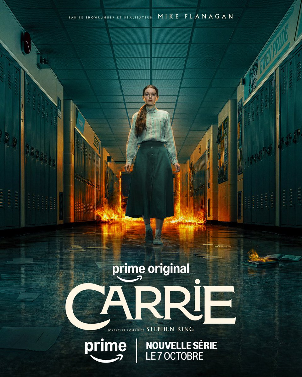 PrimeActuFR's tweet photo. La série "Carrie", adaptée du roman de Stephen King, arrive le 7 octobre sur Prime Video.

Avec Summer H. Howell dans le rôle de Carrie White, elle suit une adolescente isolée par sa mère qui découvre des pouvoirs de télékinésie après avoir été victime de harcèlement au lycée. https://t.co/OG31EACzQ8
