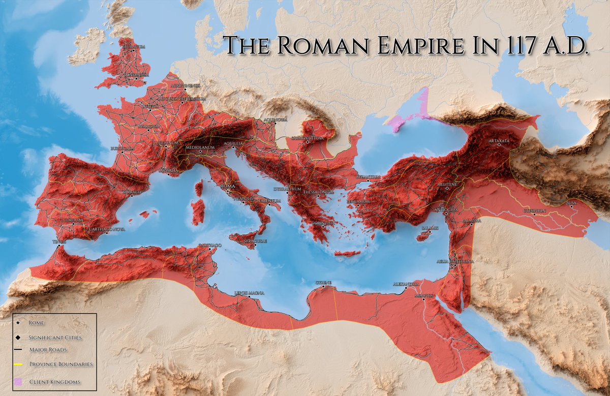 RomaHistorica's tweet photo. It's 117 A.D.
The Roman Empire is at its peak of power.
The peak of its territorial expansion an wealth.
The peak of its influence across the world.

You've just been made emperor of this great empire.
Rome is at your finger tips.
The legions await your orders.

What do you do ? https://t.co/yo8EUtmhyk