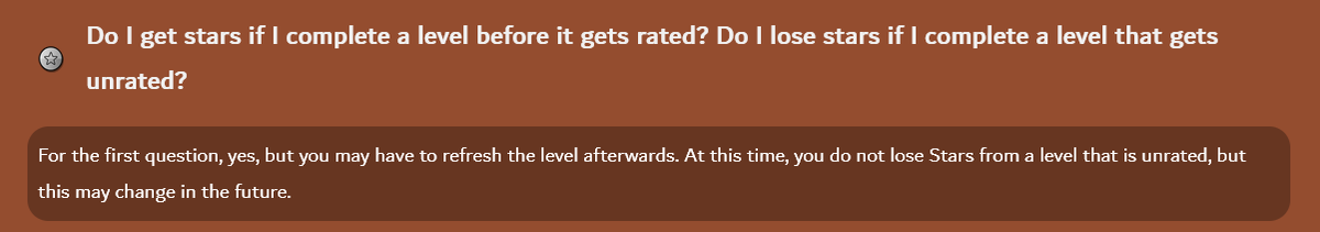Bilete1828's tweet photo. @evrglo2 do you think rob is also making it so you don't keep stars from levels that get unrated? he adresses this in the faq in the website, i really hope it also gets fixed in 2.21 https://t.co/awXH8uUc0l