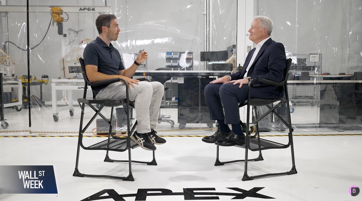Apex_Spacecraft's tweet photo. Space is the foundation of U.S. national security.

Watch Apex Co-Founder and CEO @IanCinnamon join @DavidWestin on @Bloomberg's Wall Street Week, alongside @a16z General Partner @KTmBoyle, to discuss Apex’s critical role in today’s national security ecosystem.

War in Ukraine, increased conflict in the Middle East, and China's rise have moved manufacturing​ back to the center of U.S. industrial strategy. The demand for satellites is clear, and Apex is ensuring the U.S. can build fast enough to keep up.

Watch the full conversation on Wall Street Week: https://t.co/xplF6qMXtL