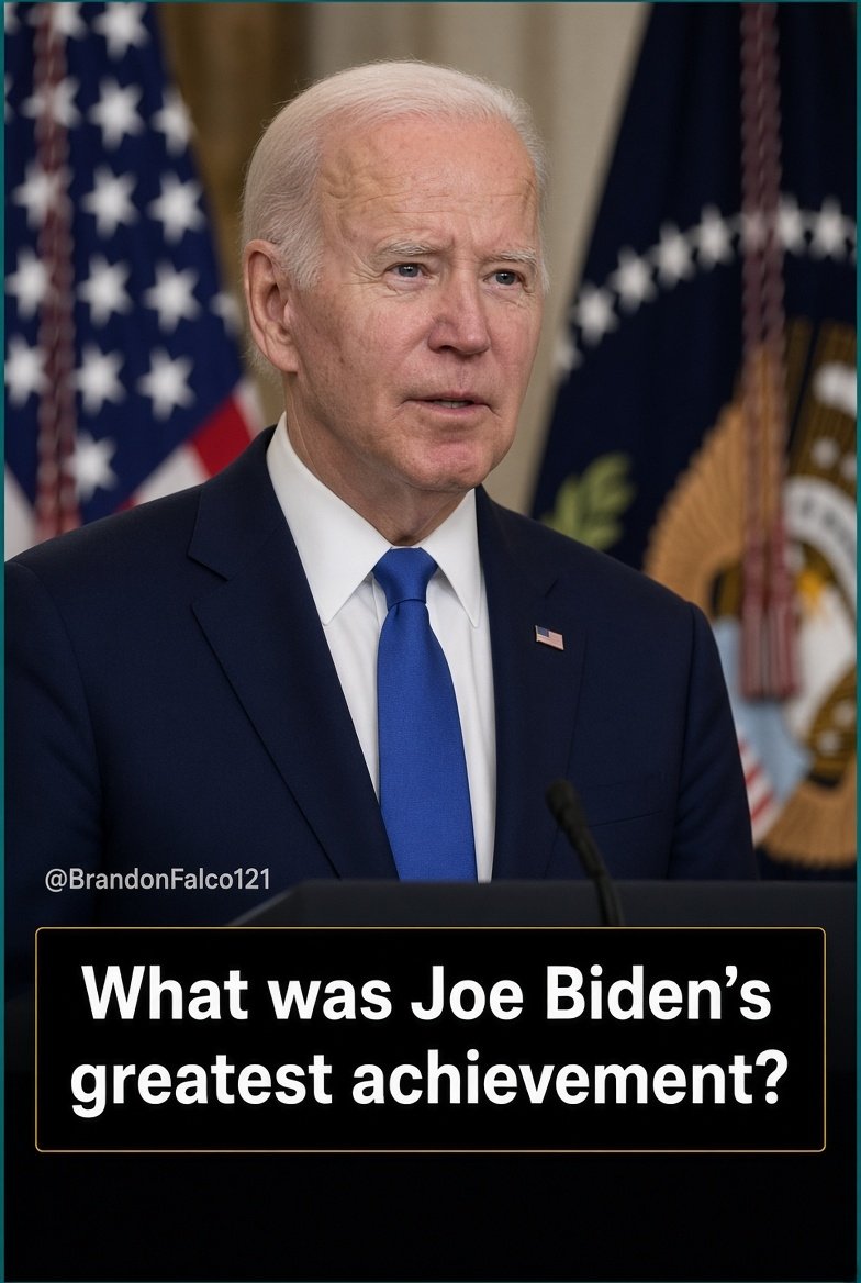 BrandonFalco121's tweet photo. What was Joe Bidens greatest achievement? https://t.co/dV3QIZ2H51