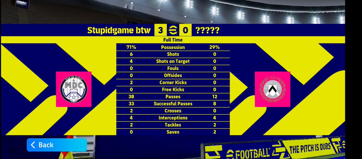 Godswillzaq's tweet photo. I use Deschamps so I just switched from long ball counter  to possession and keep the ball to my sef..frustrate the hell out of the opponents and that's it😂... 

This guy did not even allow first half to finish 😭 https://t.co/hmrvrBSk1q