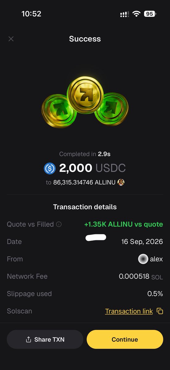 alexbasil's tweet photo. love seeing this.

the @aurus execution is so good, you can sometimes get positive slippage and aurus will give you the extra tokens.

by using other wallets, you're not just losing money on fees, but also the positive slippage/extra money.

choose @aurus 🫡 https://t.co/anZmrlpSGH
