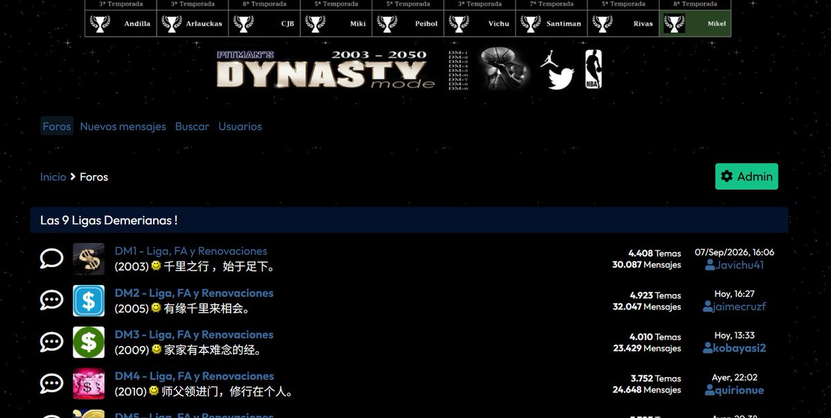 DynastyMode's tweet photo. Nueva Liga DM10 ! 🏀💻 (DMX pá los amigos 😃). Las MEJORES ligas @SportsWS #Fantasy #NBA 🇺🇸🗽 estilo #Dinastía 👑 con #Draft Inicial, trades, contratos, picks y mucho más. Te unes? Reta a otros 200 #Managers y demuestra lo que sabes. Llevamos 24 años ! Ven a la #Comunidad #DM 🥳! https://t.co/K75y3eOhps