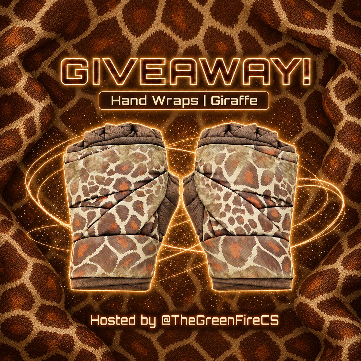TheGreenFireCS's tweet photo. Hand Wraps Giraffe (Battle-Scarred) Giveaway 🦒

To enter simply do the following:
🔥 Follow @TheGreenFireCS x @CSCityGG 
🔥 Like and Repost
🔥 Tag 2 friends

Winner is announced in 7 days, goodluck everyone! https://t.co/ryqRtqbEWC
