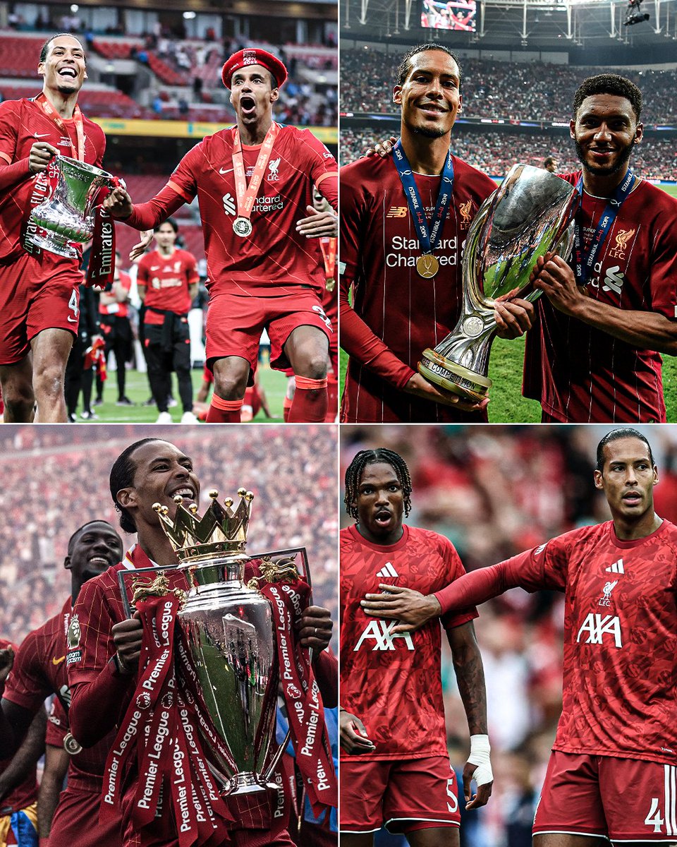 ESPNUK's tweet photo. Virgil van Dijk is used to lifting silverware with his defensive partners 🏆

Is Jérémy Jacquet next… 👀 https://t.co/9ZDAD0fKtn