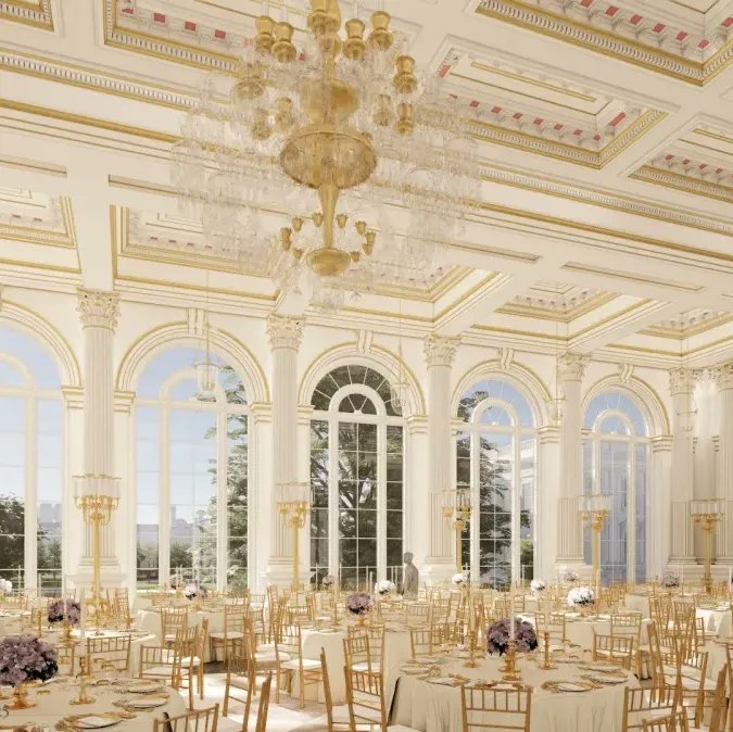 NickAdamsinUSA's tweet photo. The White House Ballroom is going to be the most stunning event space in the entire world.

President Trump is locked in and focused on making America great again! https://t.co/jM8CACjUAM