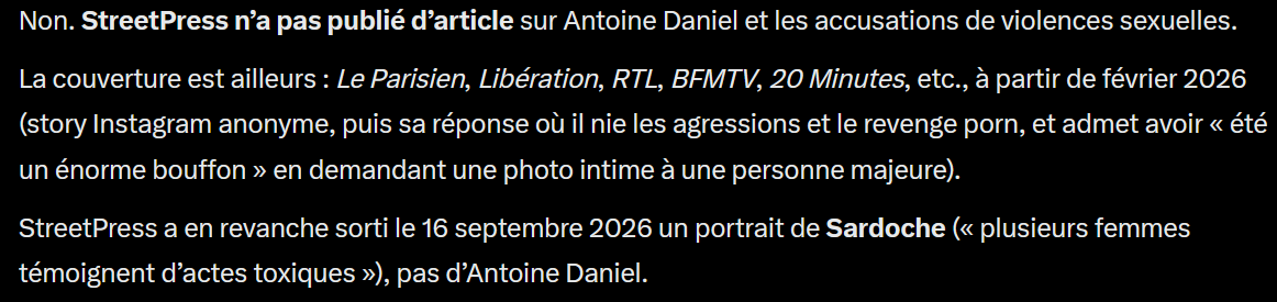 DroitardBavardd's tweet photo. J'ai vérifié et… bizarrement aucun article sur les violences sexuelles du streamer de gauche, Antoine Daniel. Sûrement le HASARD ! https://t.co/SeRiPncP3j