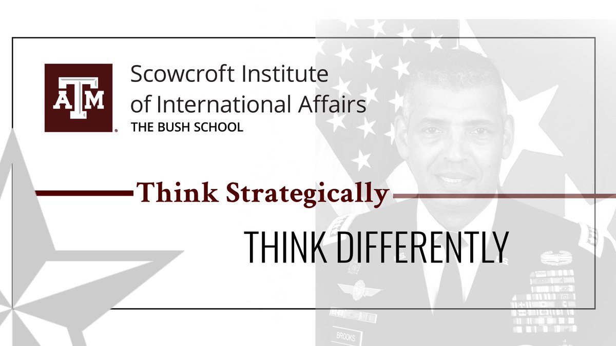 BushSchool's tweet photo. The Scowcroft Institute @BushSchool at @TAMU invites you to join Gen Vincent K. Brooks, U.S. Army, Ret as he discusses Think Strategically; Think Differently on Sept 21, 2026, at 5:30 PM CT at the Annenberg Presidential Conference Center.

Register now!

https://t.co/gTOuGAZjBd https://t.co/5Eb9y4WS8n