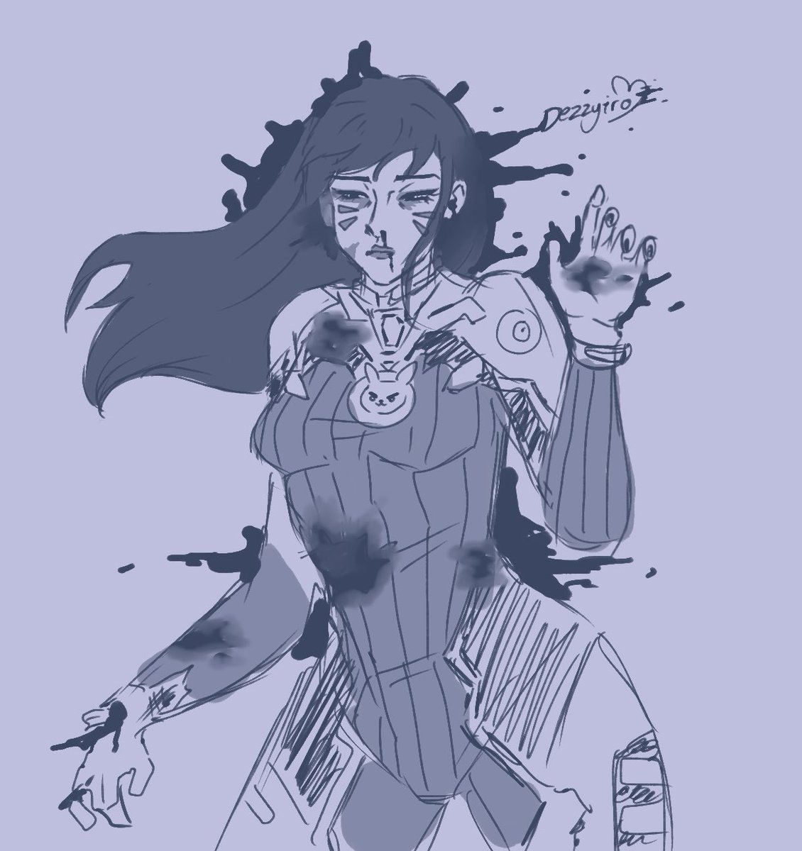 DezzyiroX's tweet photo. More pain for hana!! 

#dva #hanasong #overwatch #fanart https://t.co/OLgyPJMdHu