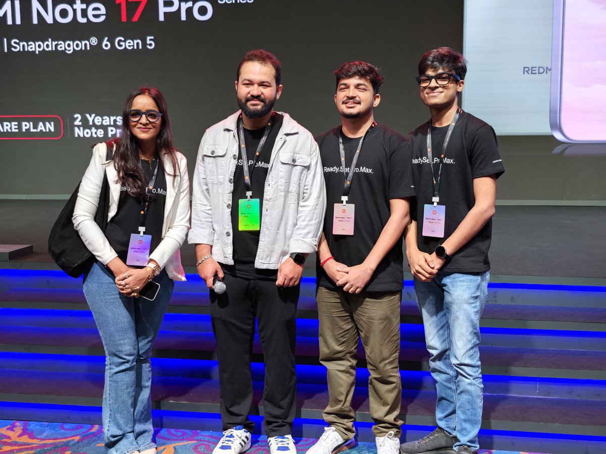 XFCMumbai's tweet photo. Truly an energizing launch! ⚡

​#XiaomiFansClub Community took over New Delhi witnessing the launch of #RedmiNote17ProSeries #mAhsterOfStrength! 📲

​Thanks @pixelwithme for having @XFCMumbai! Excited for #Mijia in India. 🚀

​@RedmiIndia @xiaomicreators @XiaomiIndia https://t.co/QFl0ZIp4wd