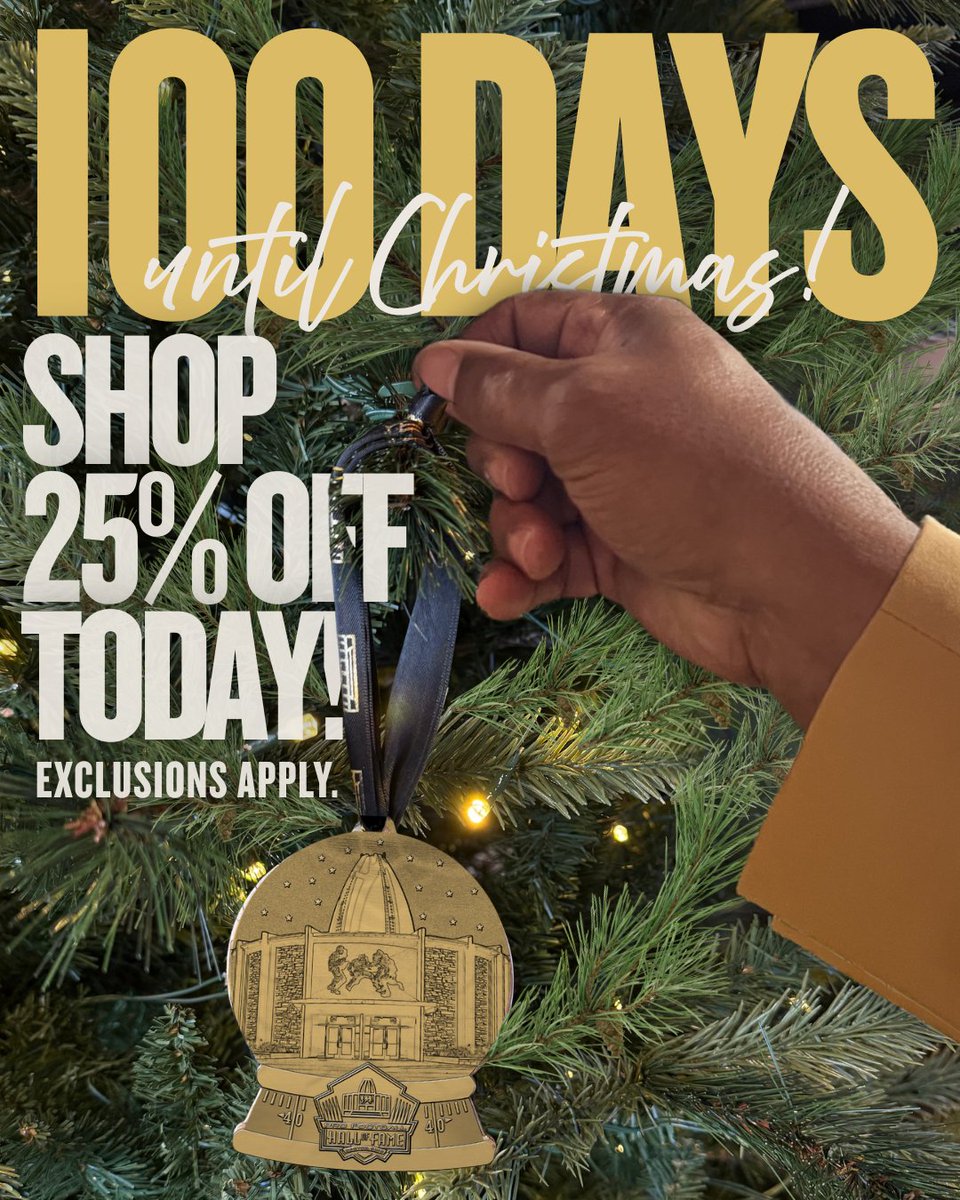 ProFootballHOF's tweet photo. 100 days till Christmas and 25% off today only... sounds like the perfect excuse to start checking names off the list. 🎄🎁 https://t.co/xThGHRf9GF https://t.co/scQCGfTiVS