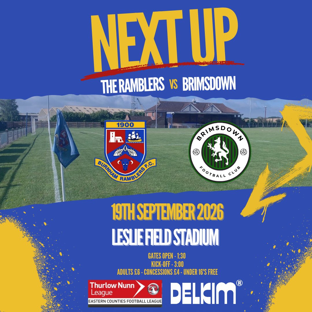 BurnhamRamFC's tweet photo. We’re back at Leslie Field this weekend as we welcome Brimsdown in league action! 

#uptheramblers #burnhamramblers #leagueaction #SaturdayFootball https://t.co/J2V0Fju02i