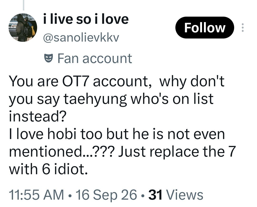ceemestitch's tweet photo. This is exactly the reason I don't enjoy interacting with Kpop posts. Why are ARMY infighting? This is just an example, I've had far worse. What is going on ARMY?
#kpop #btsarmy https://t.co/wEFxvtEcVO