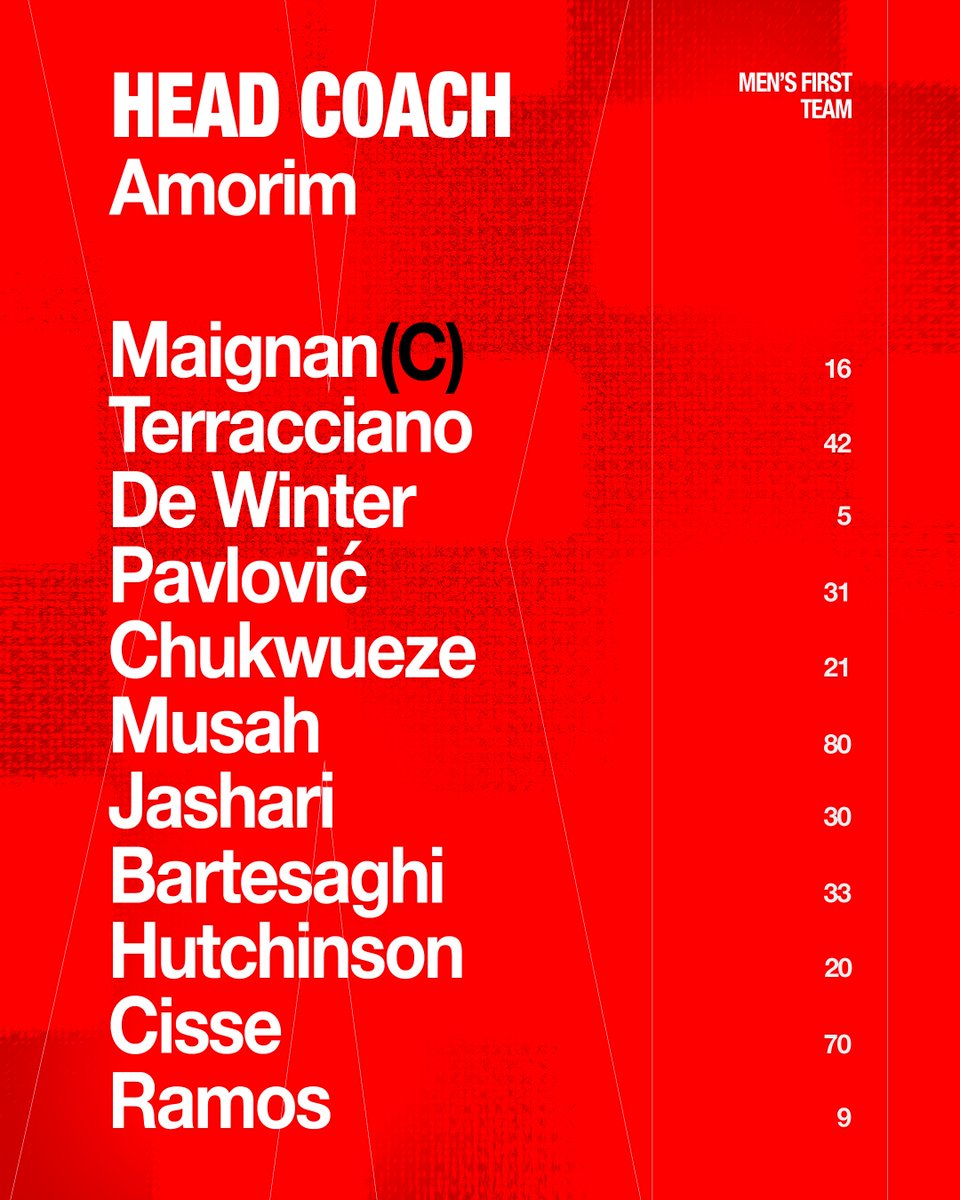 acmilan's tweet photo. The team news is in 📋 https://t.co/Xej2ifTd1A