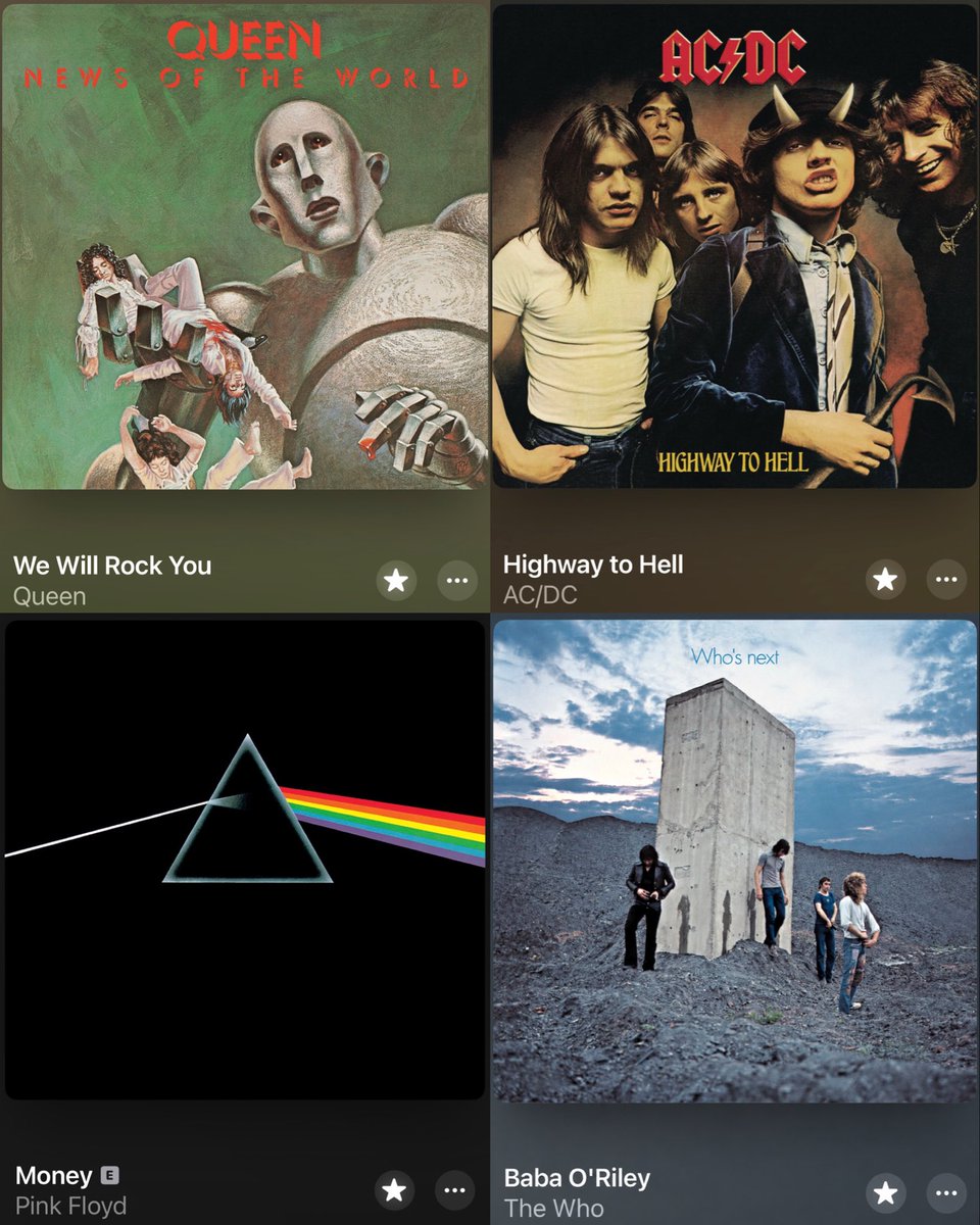 METAVERZUZ's tweet photo. The category is 1970s rock. Which song are you playing first?

A) We Will Rock You — Queen
B) Highway to Hell — AC/DC
C) Money — Pink Floyd
D) Baba O’Riley — The Who https://t.co/AA5aOvTXqa