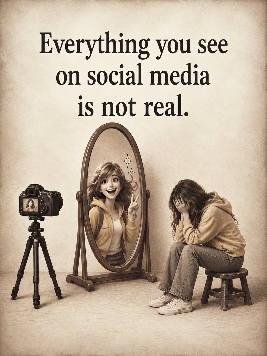 MissCrypto_01's tweet photo. Everything you see on social media is not real. 🎭
Behind every perfect picture, there’s a story you don’t see.
Don’t compare your real life to someone else’s highlight reel. ✨
#SocialMedia #RealityCheck #StayReal #LifeQuotes #Mindset https://t.co/RkpU9n4fod