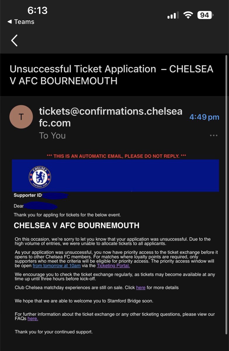 TrueBlue_Jack's tweet photo. Another unsuccessful application 👀 What was the point of this membership? Had no problems last year now I’m sitting on the exchange constantly or waiting to hear from people…Love it 🙃 https://t.co/NZScOY08eh