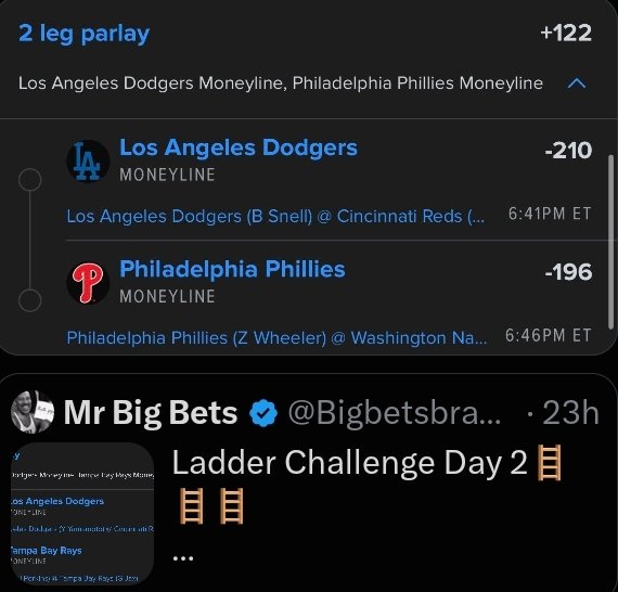 bigdrewoffs's tweet photo. Ladder Challenge Day 3🪜🪜🪜

$10➡️$22.56✅
$22.56➡️$46.75✅
$46.75➡️$104.22🙏
👇👇👇
🔗https://t.co/TQYABgqsQn https://t.co/Z1WLk8j6p1