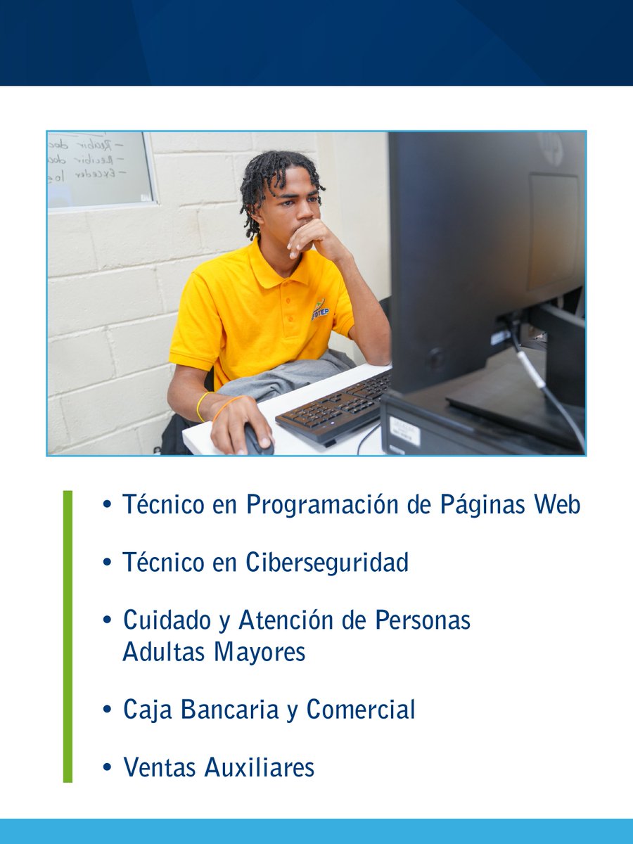 InfotepRD's tweet photo. ¡Atención, Azua! 👀 Tu futuro empieza aquí.

👉🏽 Desliza y conoce la oferta formativa disponible en nuestro Centro Tecnológico Sur.

¡No dejes pasar esta oportunidad!

#INFOTEP https://t.co/oHZNfuWsD8