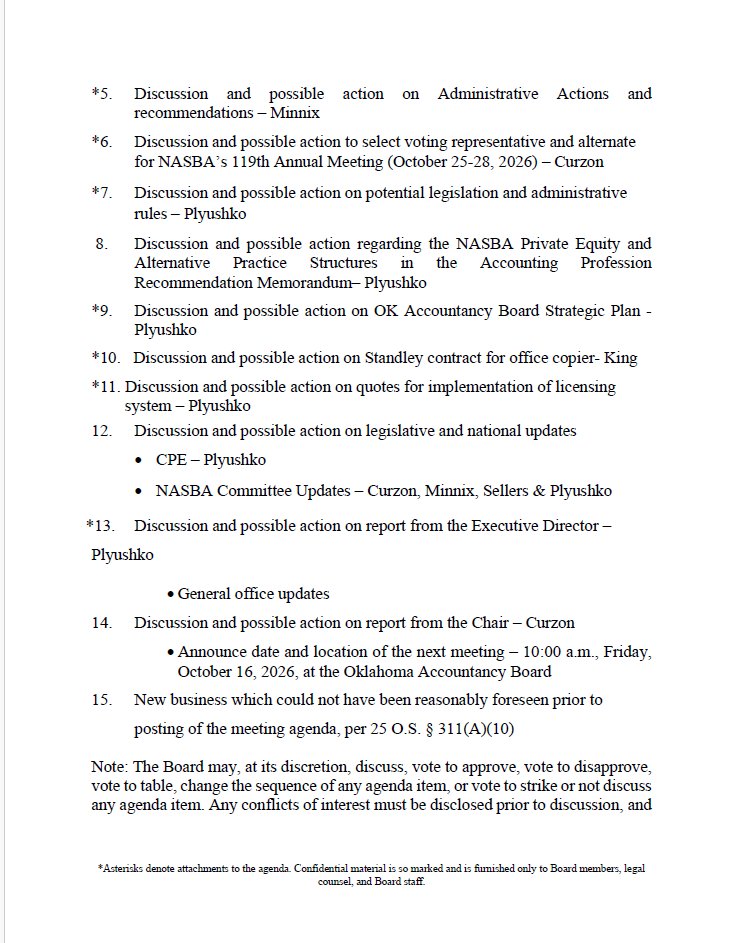 okaccybd's tweet photo. Interested in what the Board will be discussing on Friday? See the agenda below! https://t.co/dp0iW6GweY