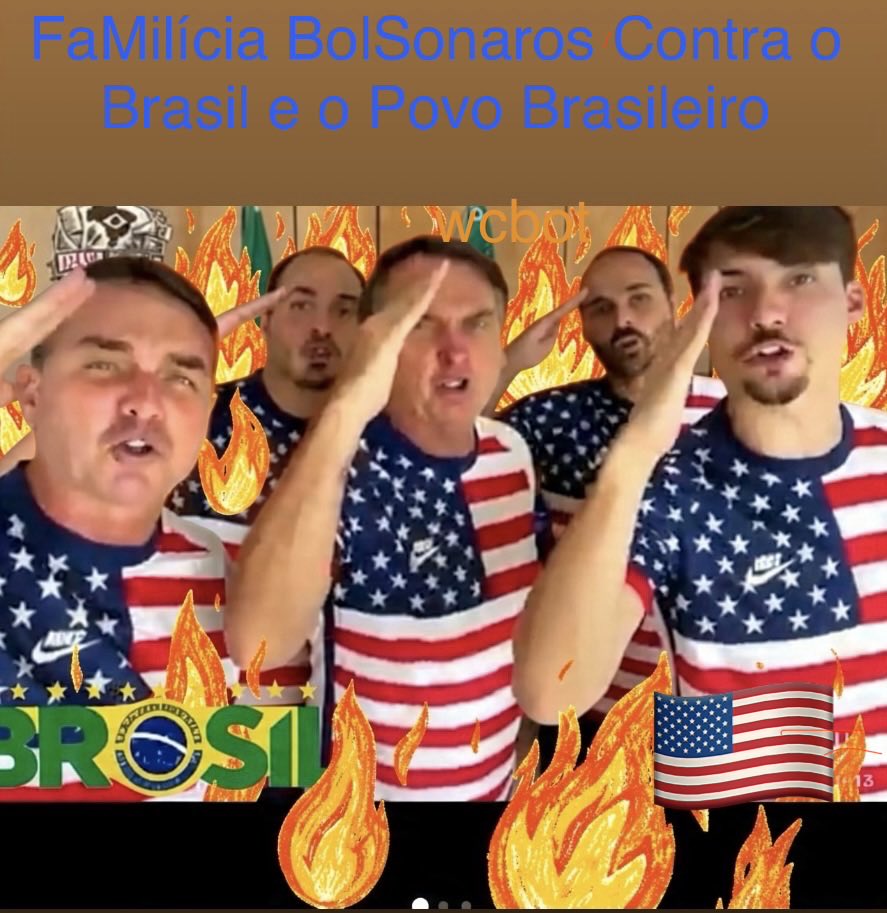 wwanniacbot's tweet photo. FLÁVIO TRAIDOR DA PÁTRIA Rachadinha Bananinha Debi MiCheque e BoZo,são a 
FaMilícia BolsoNaros contra a Democracia e soberania do Povo Brasileiro. https://t.co/T6xLgJbTCR