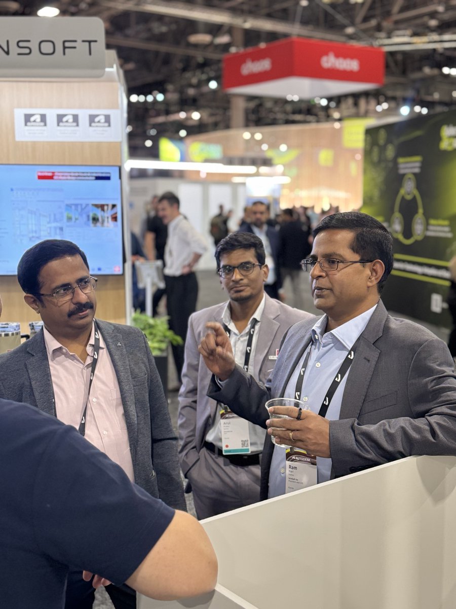 Srinsoftengg's tweet photo. The ideas are flowing at #AU2026.

Our team is engaging with industry professionals on engineering, design, automation &amp; digital workflows. Have a challenge?

Find SrinSoft Engineering at Booth #5249.

#AutodeskUniversity #EngineeringAI https://t.co/PC0OoVW8Fg