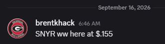 brentkhack_TX's tweet photo. $SNYR nice early call during pm https://t.co/YVBQtIrIGF