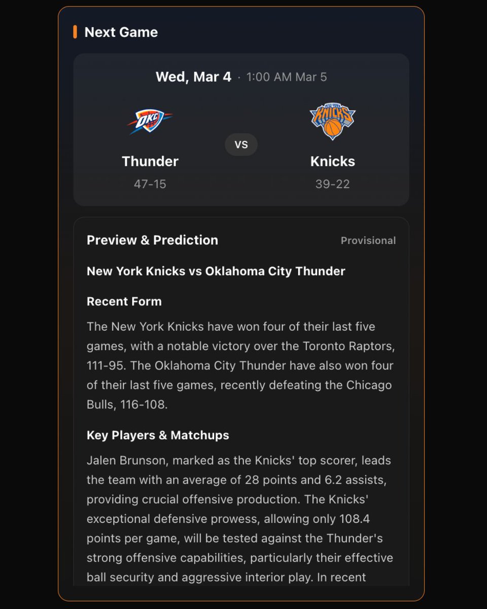 andoneapp's tweet photo. I got tired of opening four apps to follow one team.

So I built And One: recaps, previews, stats and analysis, built around the teams and players you actually follow.

Launching in November.

What does your current NBA app get wrong ? https://t.co/JWXmHwjYus