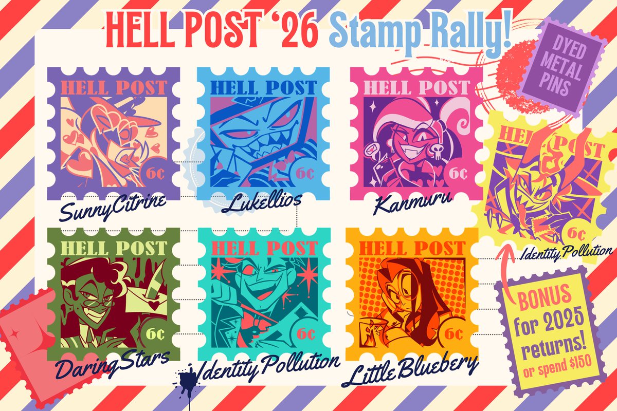 The_Daringstars's tweet photo. I've been hard at work behind the scenes getting ready for upcoming cons, including Hellbent this weekend!
It was such a fun project and I love how everyone's work came out!
Come join us at @hellbentcon to get your set π
#Hazbinhotel #Hellbentcon https://t.co/DSdT3O0xCA