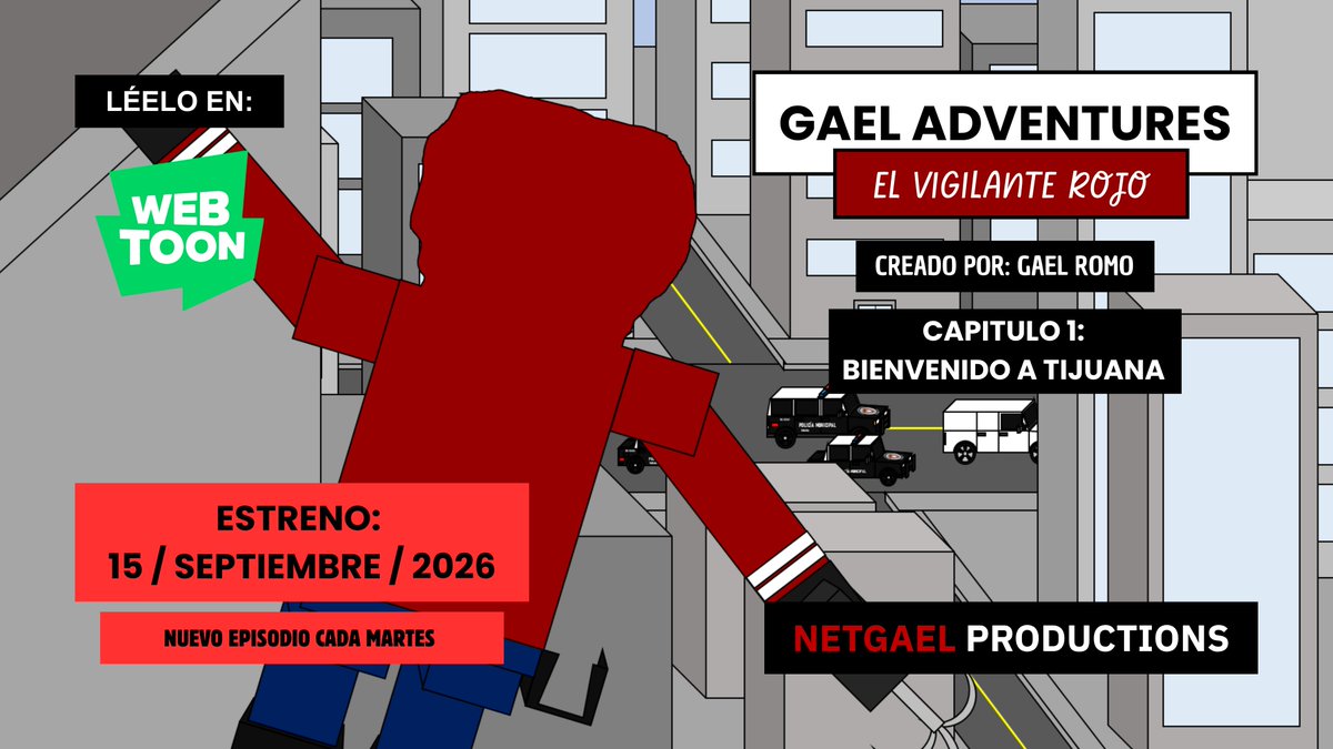 netgael's tweet photo. Link:
https://t.co/E0rVwVxzSg

He estado trabajando en algo que me emociona muchísimo y por fin se los puedo compartir.

Gael Adventures: El Vigilante Rojo
Nuevo episodio nuevo todos los martes

#WebtoonCanvas #comic #superhero #art #fypシ゚viral https://t.co/guJTP7M0V7
