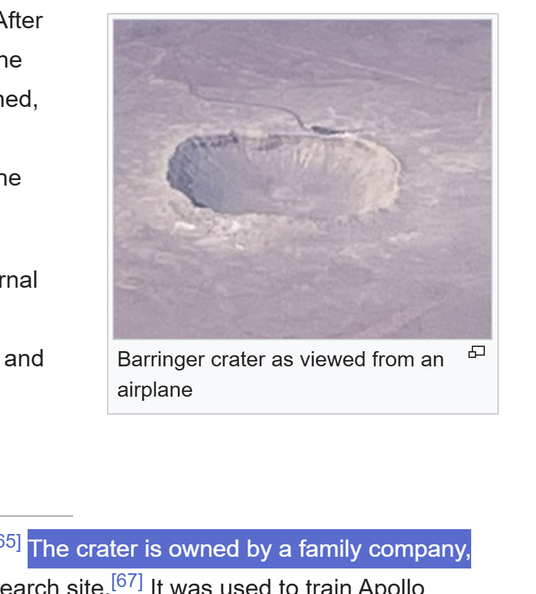 CL207's tweet photo. so was wondering why an entire crater was owned by a private family instead of being a national park / public landmark... history kinda tells us that so many people treated life as a gamble, social media just exposed this more https://t.co/YIPwBkyDGx