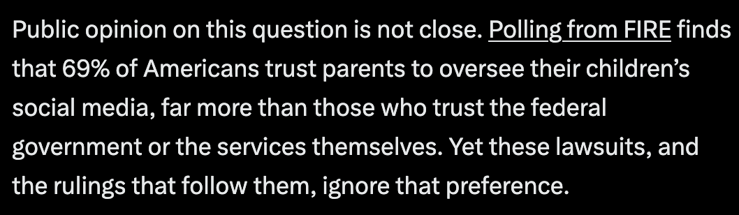 TheALFreePress's tweet photo. YOU should read this #Alabama. Coming to a state near you S👀N.
The Orders Reach Adults and Override Parents
"The debate over tech use by minors is really a debate over who decides how a family parents".
#ASAA #AgeVerification https://t.co/301XuI8n1f