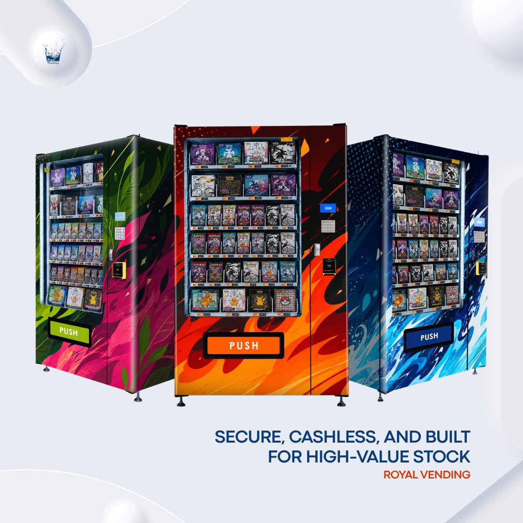 royalvendinganz's tweet photo. Secure, cashless, and built for high-value stock. 🔒
Reach out today to find the perfect fit for your space!
📩 info@royalvending.com.au
☎️ 1300 513 668
🔗https://t.co/71KXMnl1Ru
#TCGVending #CardVending #TradingCard #VendingMachineAustralia #GameStore #BoosterPacks #RoyalVending https://t.co/ioJ9S4rjfv