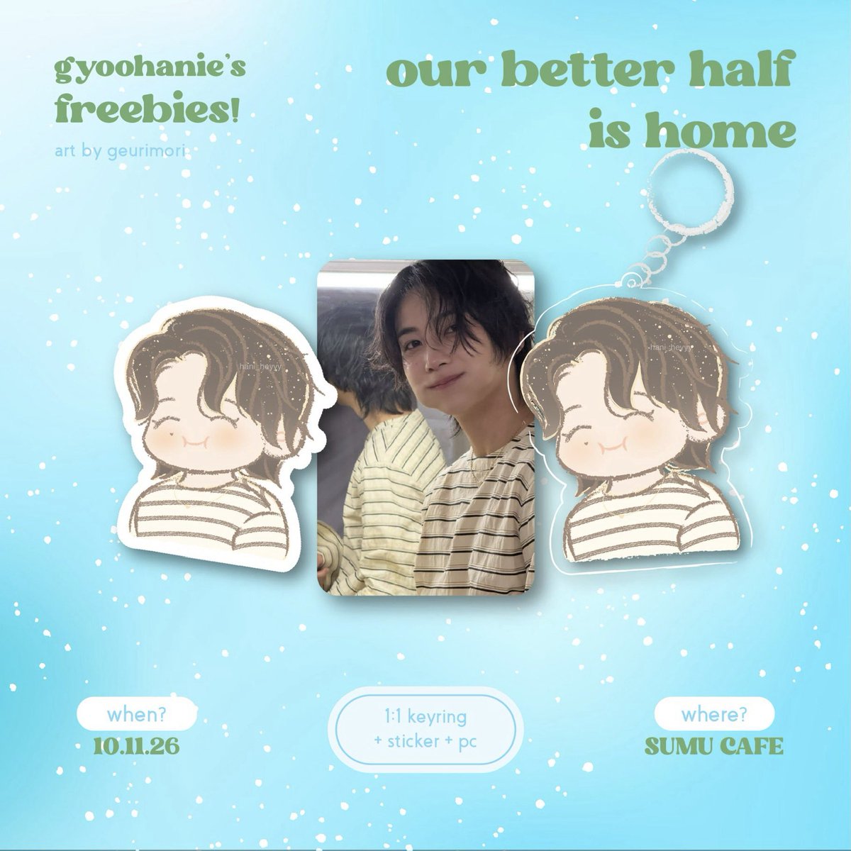 hani_heyyy's tweet photo. ₊˚⊹♡₊ Better Half is Home Freebies 𓈒⟡₊⋆∘
- 1:1 ratio, limited qty
- onsite trades
- online trades (dm me)
see u at:
Sumu Cafe, October 11
fan support by: @hani_heyyy
art by: @geurimori
#JEONGHAN #BetterHalfIsHome #YJHBetterHalf @9TO5LINE https://t.co/ez9loDE8eL