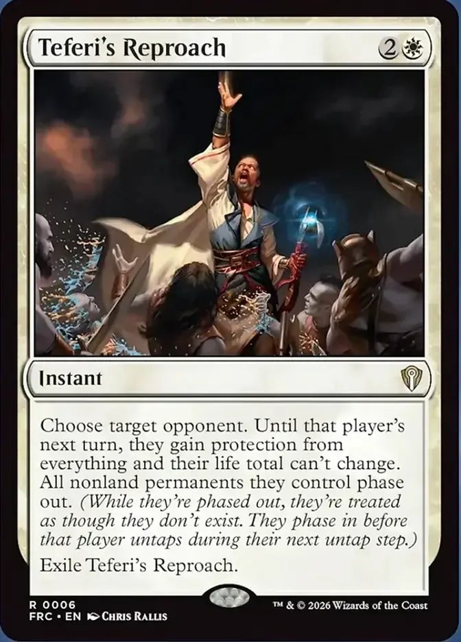 wachelreeks's tweet photo. Teferi's Reproach has me stumped. What do we think? This card interesting or just unplayable? https://t.co/IPbSaT91f9